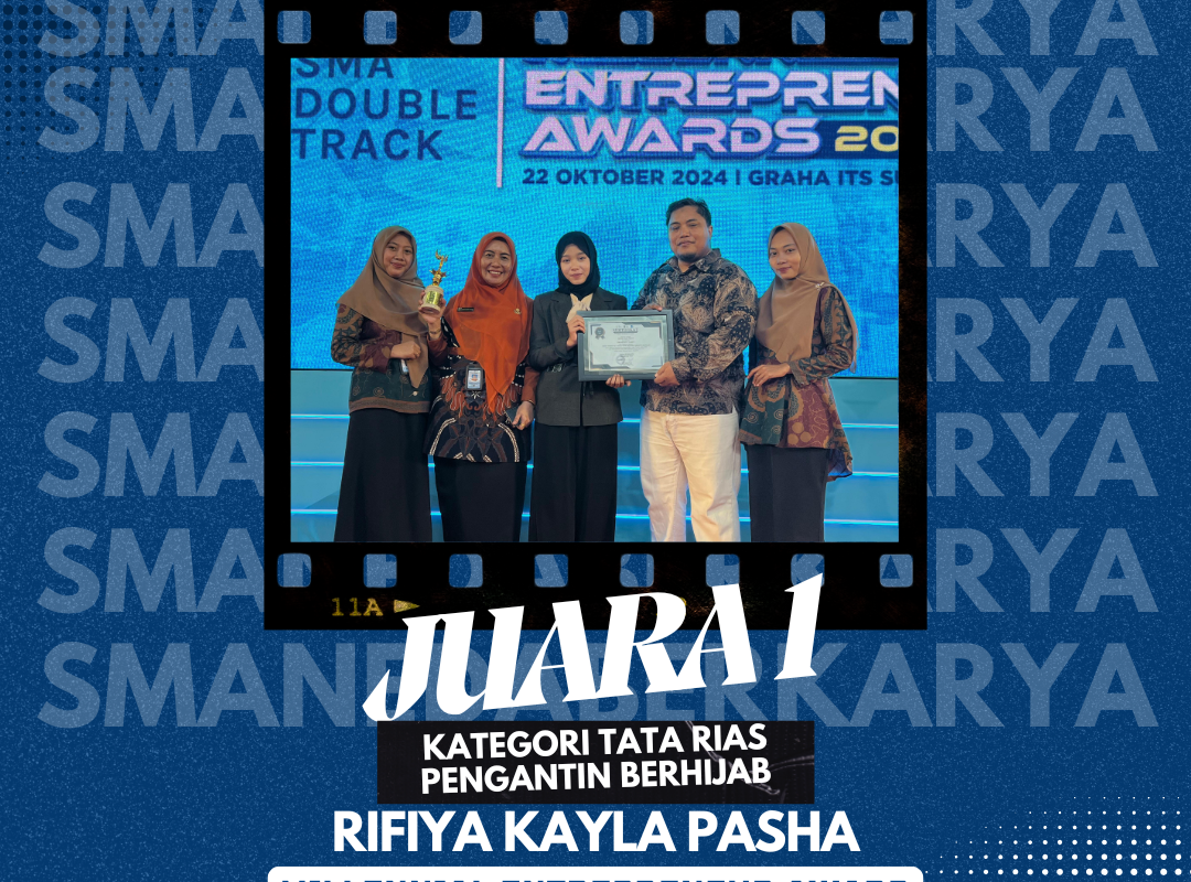 RIFIYA KAYLA PASHA, SISWI SMAN 1 DAMPIT, RAIH SISWA TERBAIK 1 RIAS PENGANTIN BERHIJAB DI MILLENNIAL ENTREPRENEUR AWARD 2024